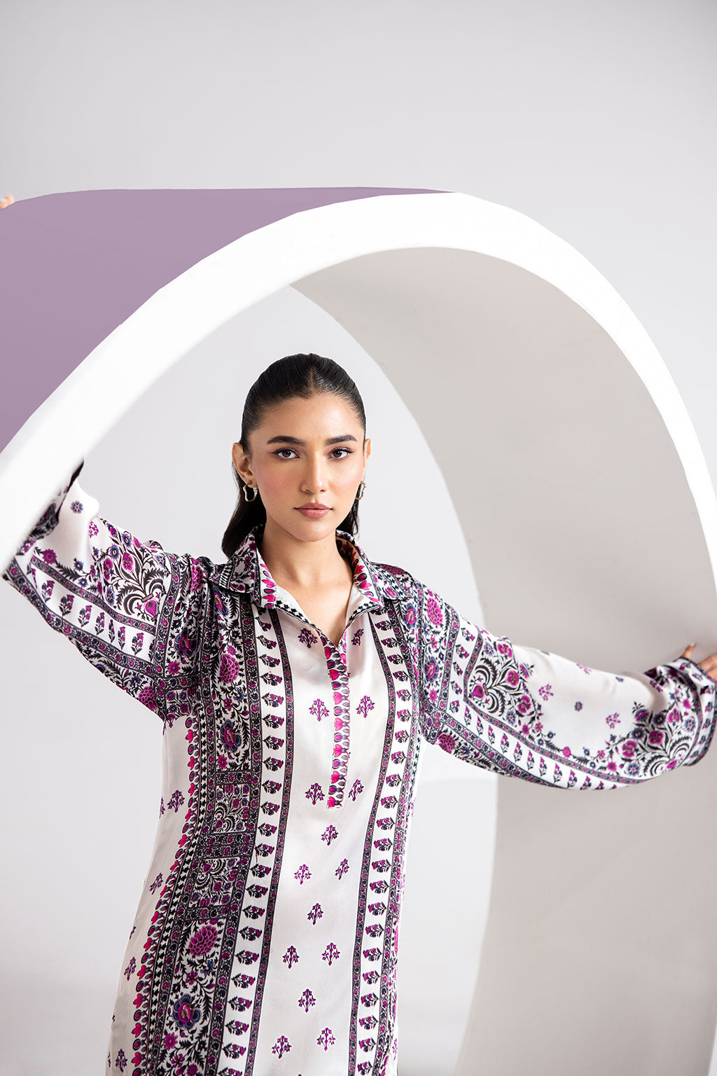 Afsanah | The Print Edit | GARDEN GLAM (extended shirt) AP-103 -  Afsanah Ladies Clothes - Original Designer Dress - House of Maryam