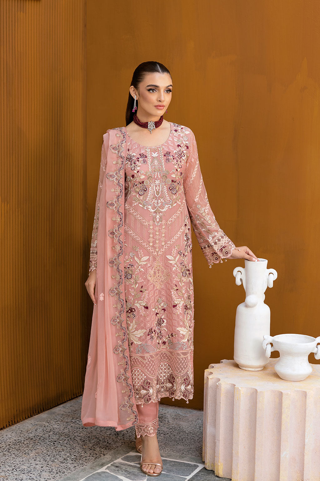 Ramsha | Chevron Chiffon Collection | A-1005 -  Ramsha Ladies Clothes - Original Designer Dress - House of Maryam