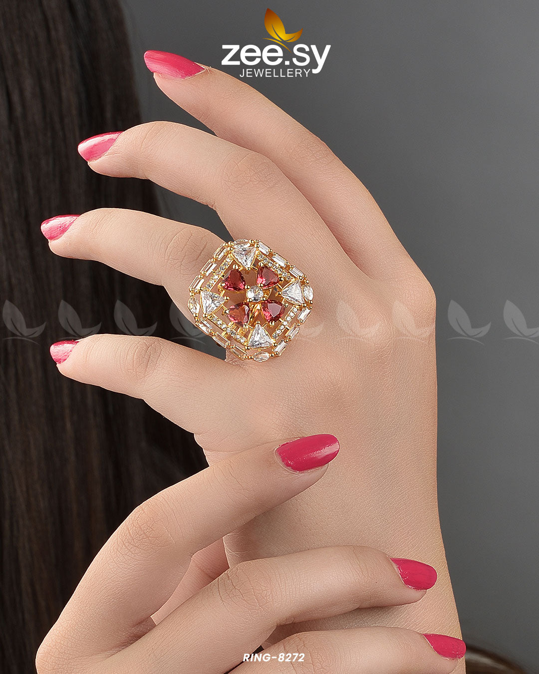 Cubic Ring-8272 -  Zeesy Rings - Original Designer Dress - House of Maryam