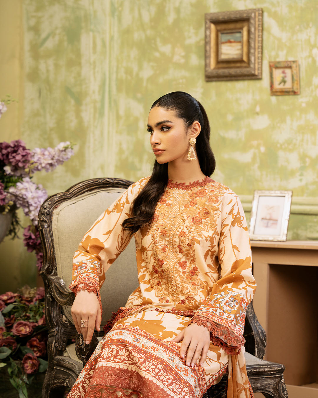 Roheenaz | Flora Printed Lawn | Harmonia by Designer Roheenaz - House of Maryam - Pakistani Designer Ethnic Wear in {{ shop.shopifyCountryName }}