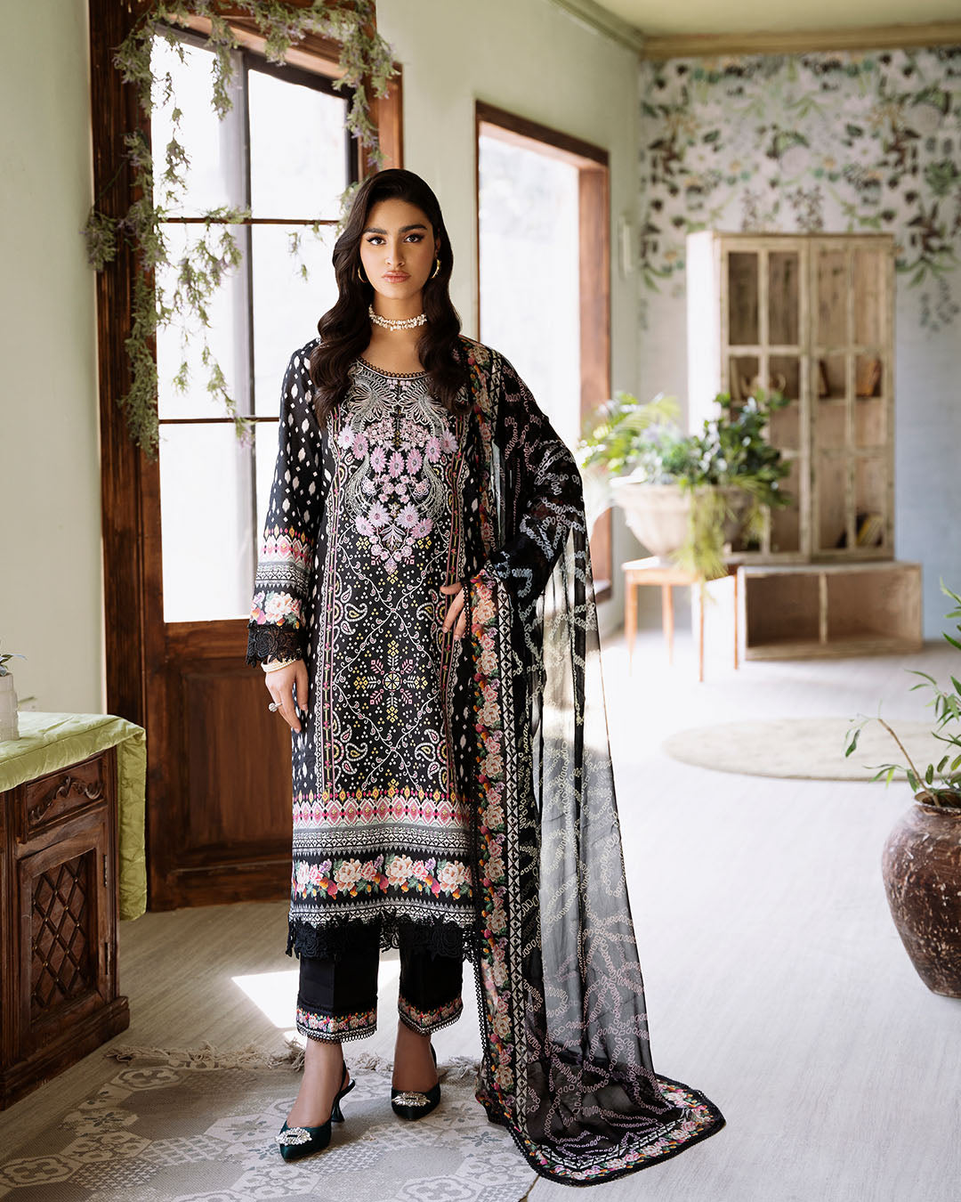 Roheenaz | Flora Printed Lawn | Veridian by Designer Roheenaz - House of Maryam - Pakistani Designer Ethnic Wear in {{ shop.shopifyCountryName }}