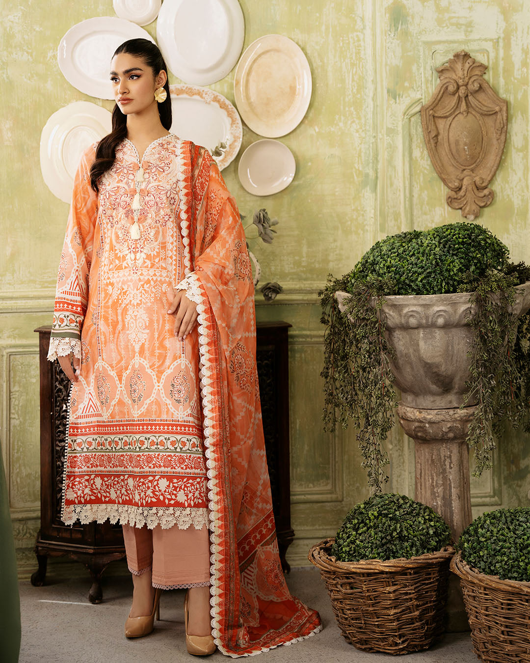 Roheenaz | Flora Printed Lawn | Cascade -  Roheenaz Luxury - Original Designer Dress - House of Maryam