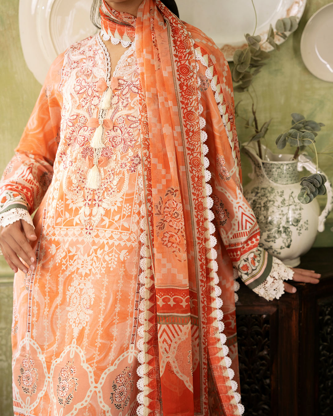 Roheenaz | Flora Printed Lawn | Cascade by Designer Roheenaz - House of Maryam - Pakistani Designer Ethnic Wear in {{ shop.shopifyCountryName }}