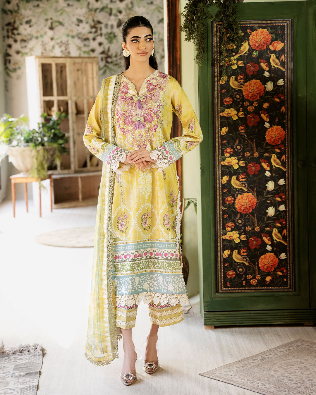 Roheenaz | Flora Printed Lawn | Mystique -  Roheenaz Luxury -  House of Maryam