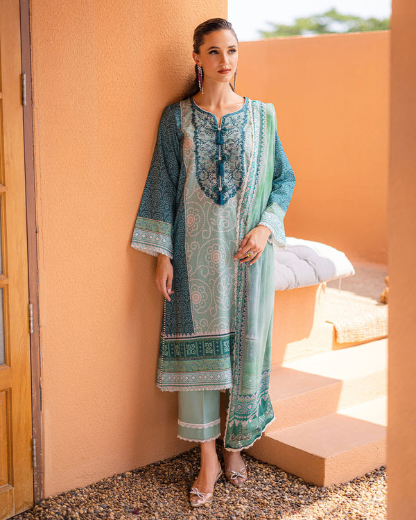 Roheenaz | Azalea Printed Lawn 24 | Ocean Breeze by Designer Roheenaz - House of Maryam - Pakistani Designer Ethnic Wear in {{ shop.shopifyCountryName }}