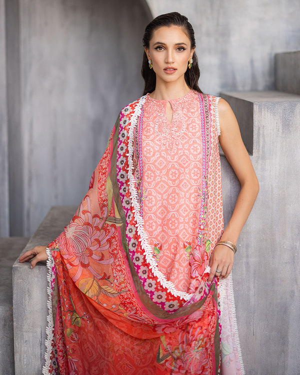 Roheenaz | Azalea Printed Lawn 24 | Radiant Rose by Designer Roheenaz - House of Maryam - Pakistani Designer Ethnic Wear in {{ shop.shopifyCountryName }}