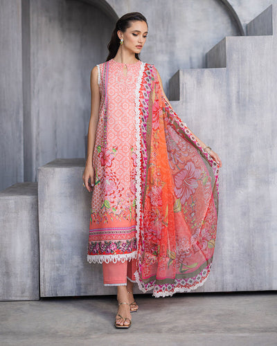 Roheenaz | Azalea Printed Lawn 24 | Radiant Rose -  Roheenaz Luxury - Original Designer Dress - House of Maryam
