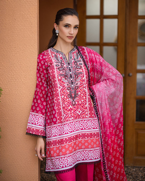 Roheenaz | Azalea Printed Lawn 24 | Coral Cascade -  Roheenaz Luxury - Original Designer Dress - House of Maryam