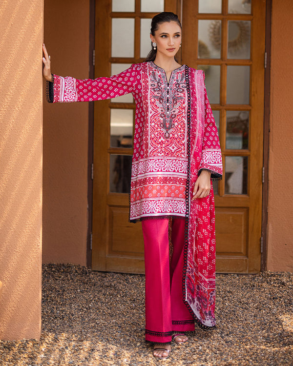 Roheenaz | Azalea Printed Lawn 24 | Coral Cascade -  Roheenaz Luxury - Original Designer Dress - House of Maryam