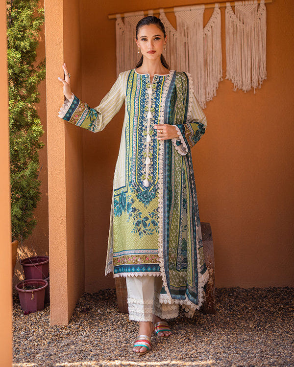 Roheenaz | Azalea Printed Lawn 24 | Ivory Elegance -  Roheenaz Luxury - Original Designer Dress - House of Maryam