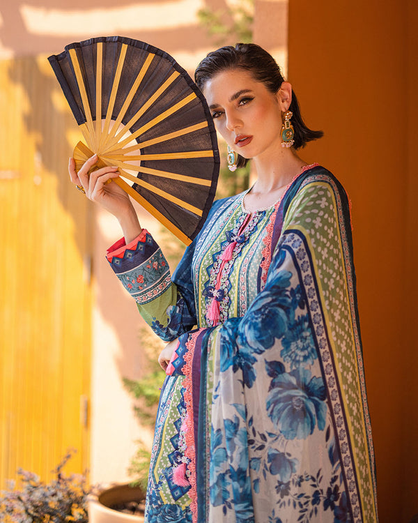 Roheenaz | Azalea Printed Lawn 24 | Mirage Mesh -  Roheenaz Luxury - Original Designer Dress - House of Maryam