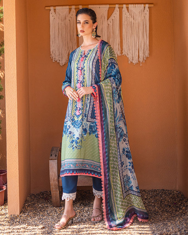 Roheenaz | Azalea Printed Lawn 24 | Mirage Mesh by Designer Roheenaz - House of Maryam - Pakistani Designer Ethnic Wear in {{ shop.shopifyCountryName }}