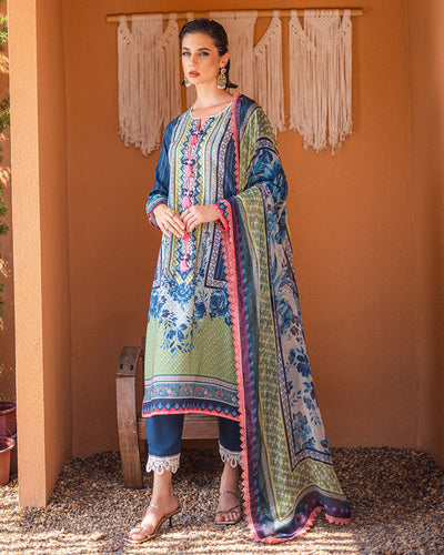 Roheenaz | Azalea Printed Lawn 24 | Mirage Mesh -  Roheenaz Luxury - Original Designer Dress - House of Maryam