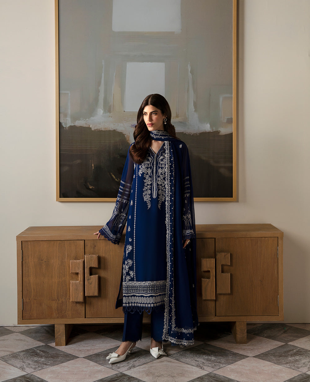 Republic Womenswear | Premium Pret 25 | RPP-05 (Bleu rêveur) -  Republic Womenswear Ladies Clothes - Original Designer Dress - House of Maryam