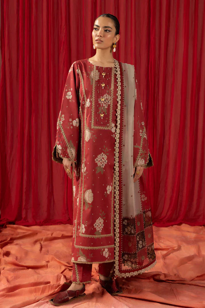Alizeh | Sheen Lawn Prints 24 | Russet -  Alizeh Luxury - Original Designer Dress - House of Maryam