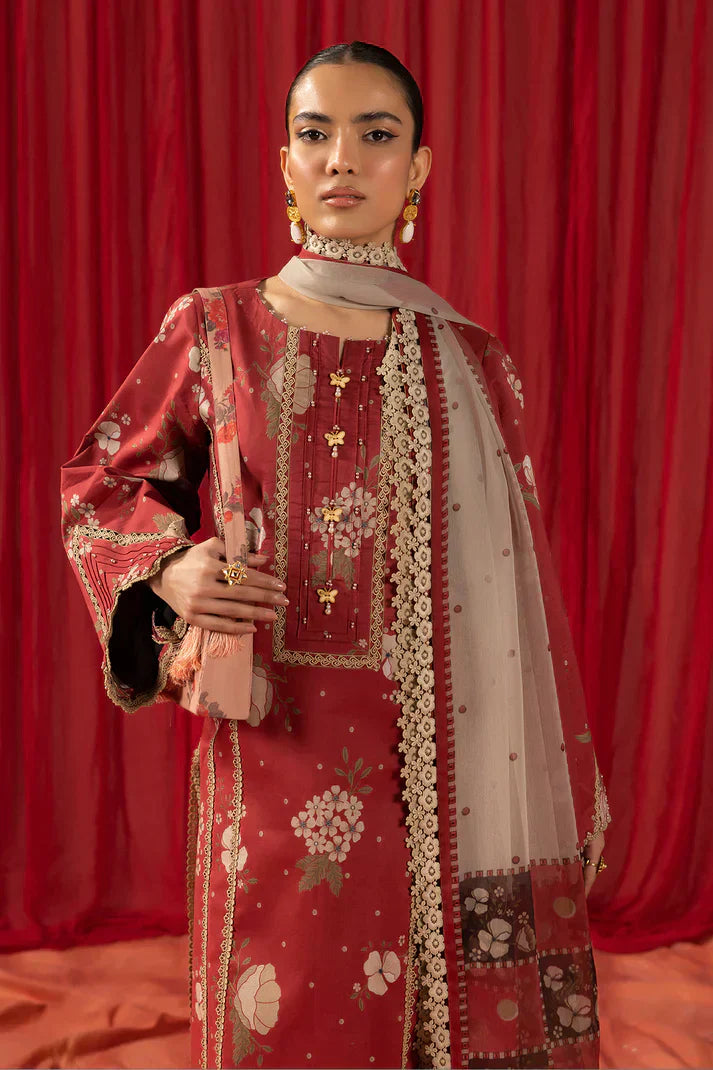 Alizeh | Sheen Lawn Prints 24 | Russet -  Alizeh Luxury - Original Designer Dress - House of Maryam