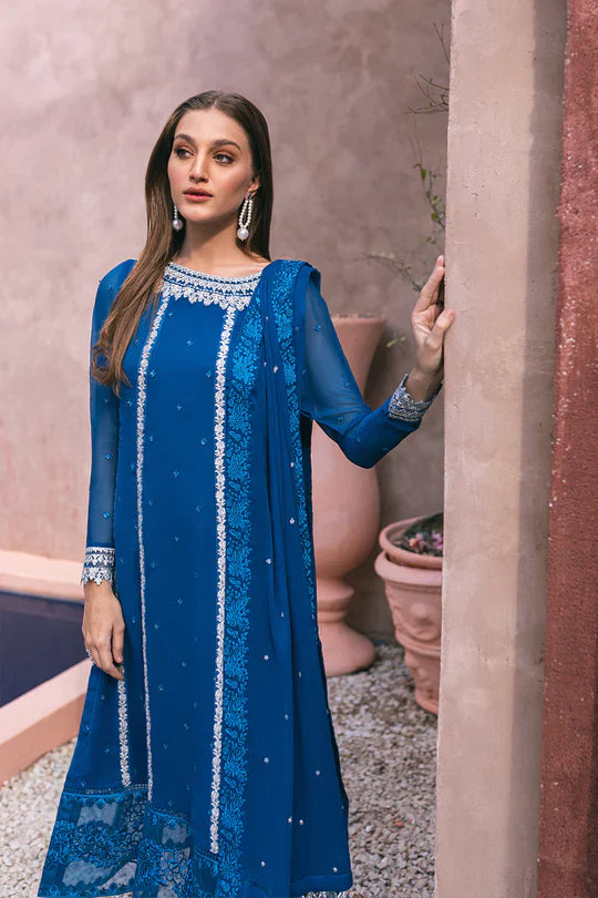 Azure | Embroidered Ensembles 3 Pcs | Radiant Sky -  Azure Formal - Original Designer Dress - House of Maryam