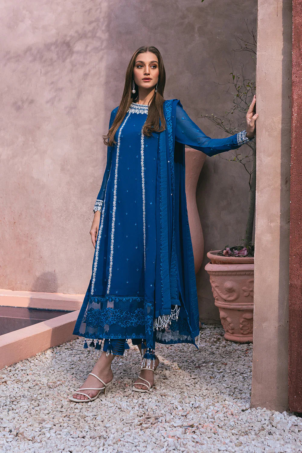 Azure | Embroidered Ensembles 3 Pcs | Radiant Sky -  Azure Formal - Original Designer Dress - House of Maryam