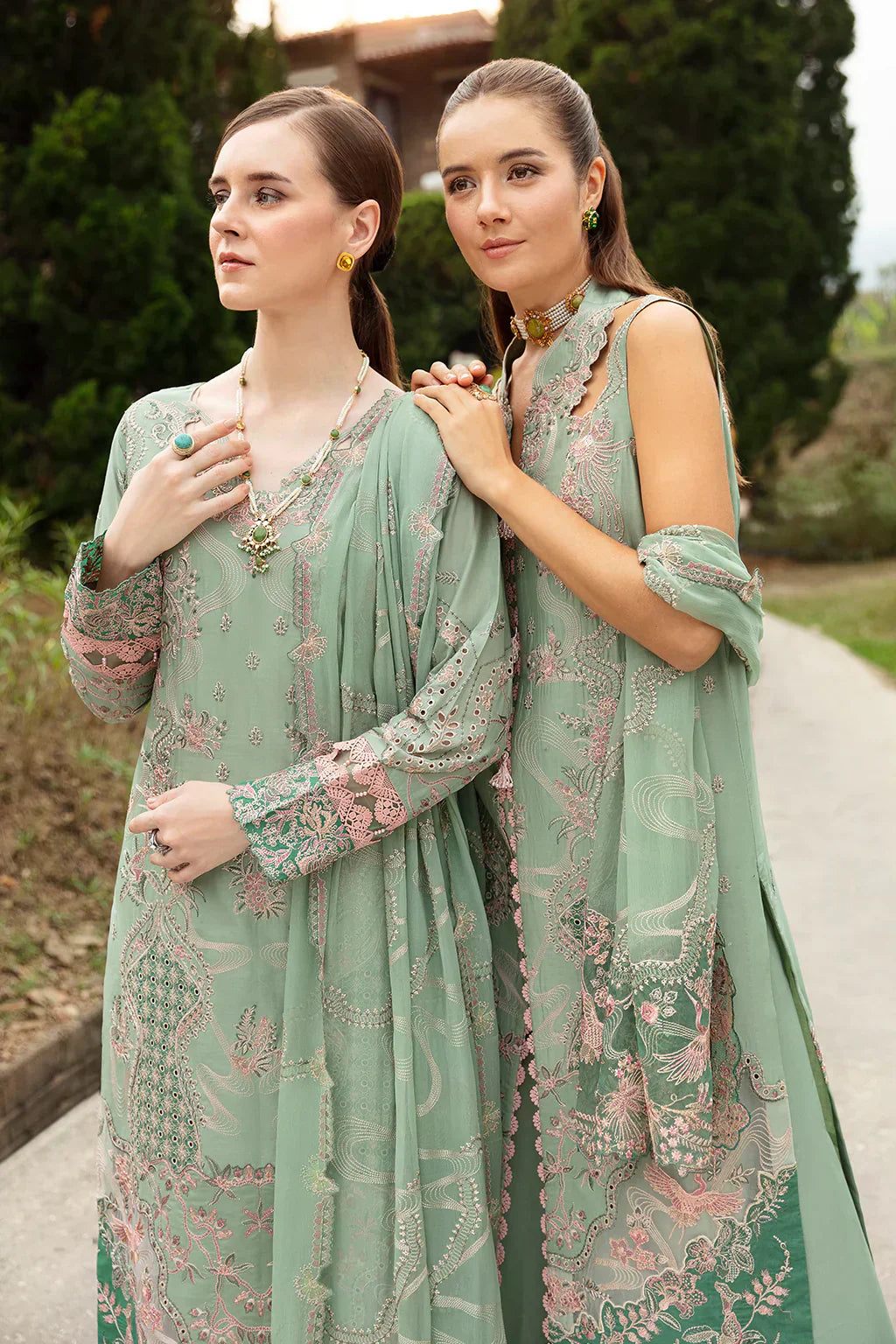 Ramsha | Andaz Collection | PASTEL GREEN -  Ramsha Luxury - Original Designer Dress - House of Maryam