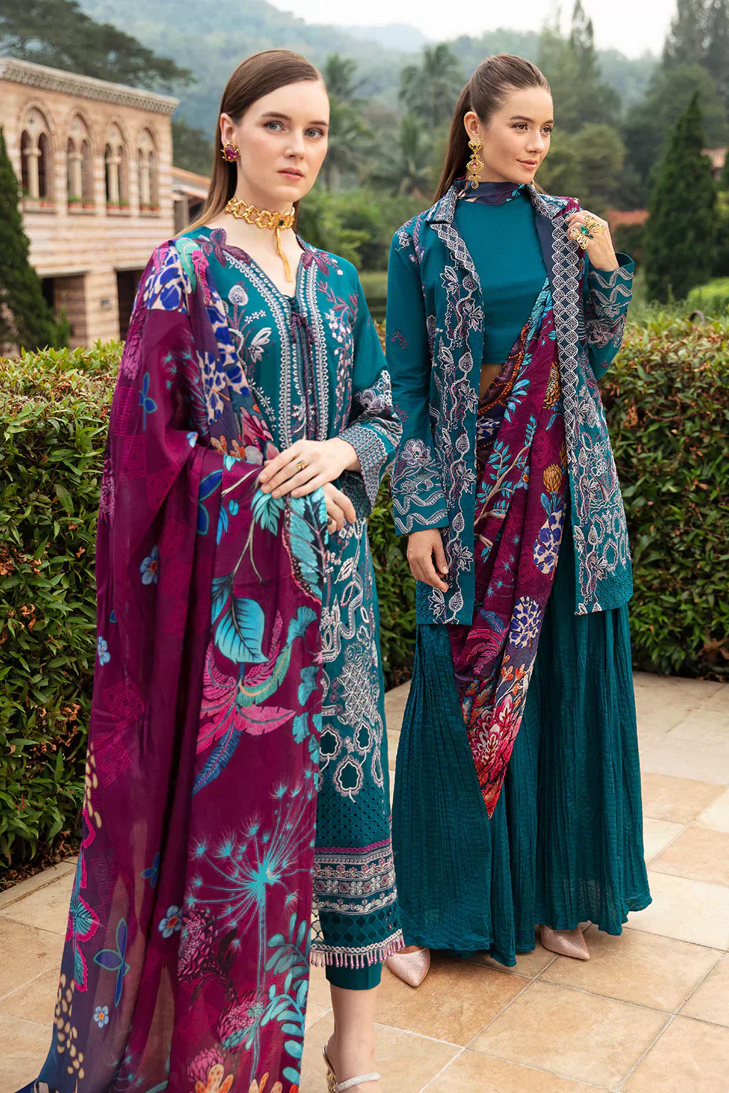 Ramsha | Andaz Collection | SEA BLUE -  Ramsha Luxury - Original Designer Dress - House of Maryam