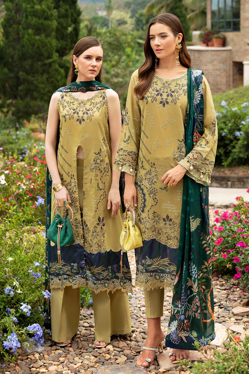 Ramsha | Andaz Collection | OLIVE GREEN -  Ramsha Luxury - Original Designer Dress - House of Maryam