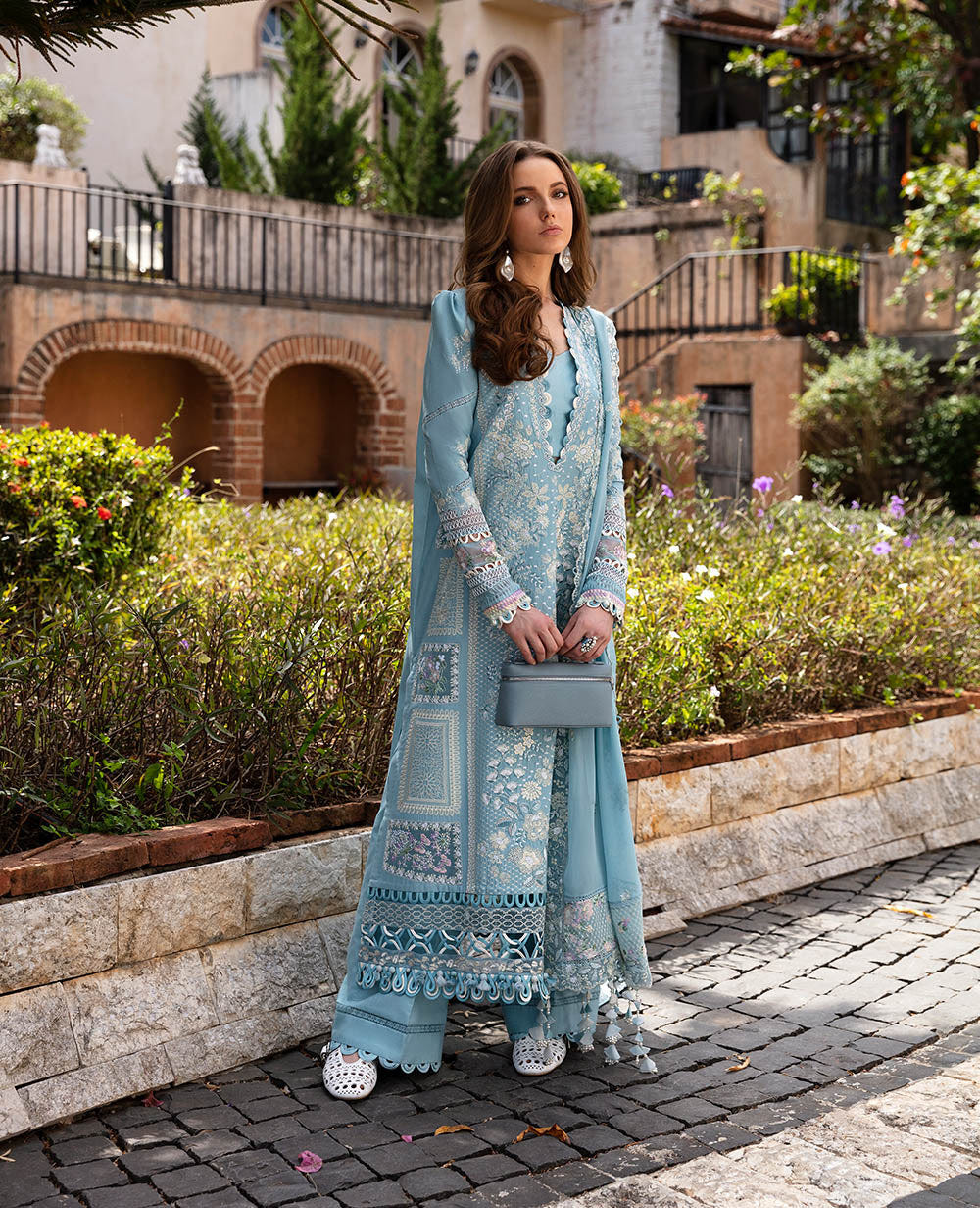 Republic Womenswear | Ilana Eid Luxury Lawn | Azure -  Republic Womenswear Luxury - Original Designer Dress - House of Maryam