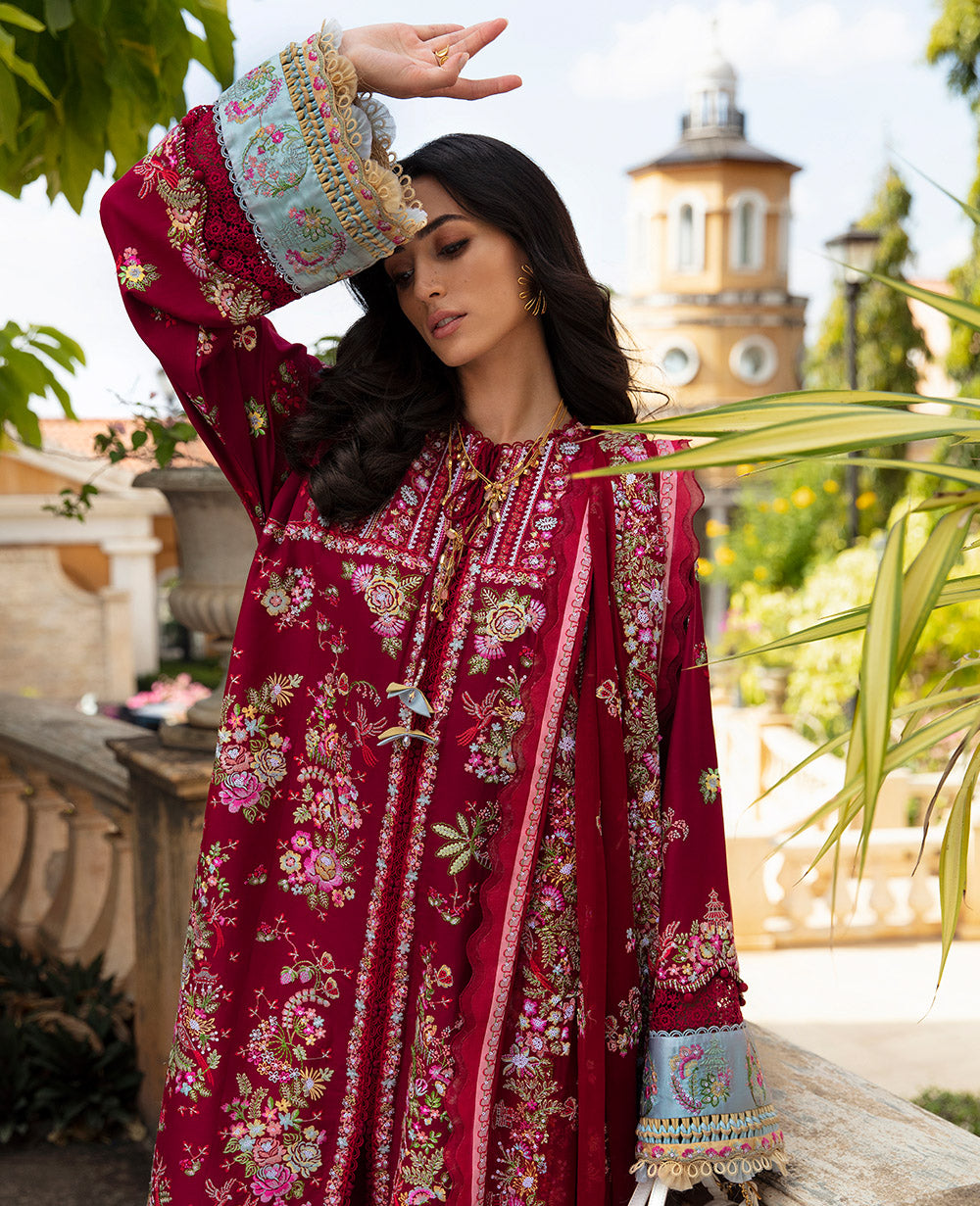 Republic Womenswear | Ilana Eid Luxury Lawn | Rouge -  Republic Womenswear Luxury - Original Designer Dress - House of Maryam