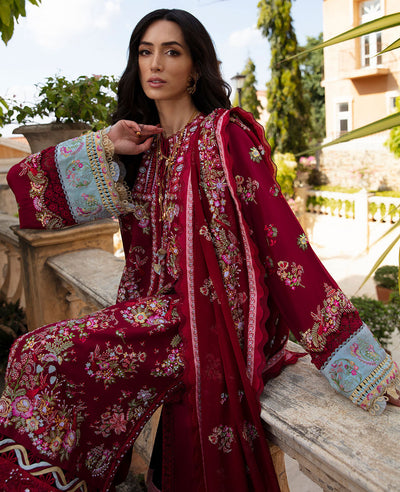 Republic Womenswear | Ilana Eid Luxury Lawn | Rouge -  Republic Womenswear Luxury - Original Designer Dress - House of Maryam