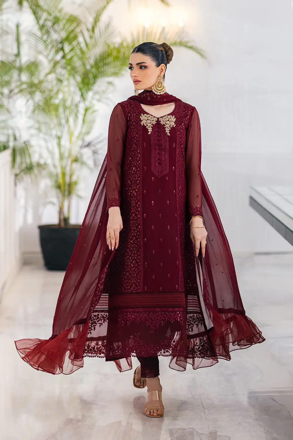 Azure | Embroidered Ensembles 23 | Ruby Vine -  Azure Formal - Original Designer Dress - House of Maryam