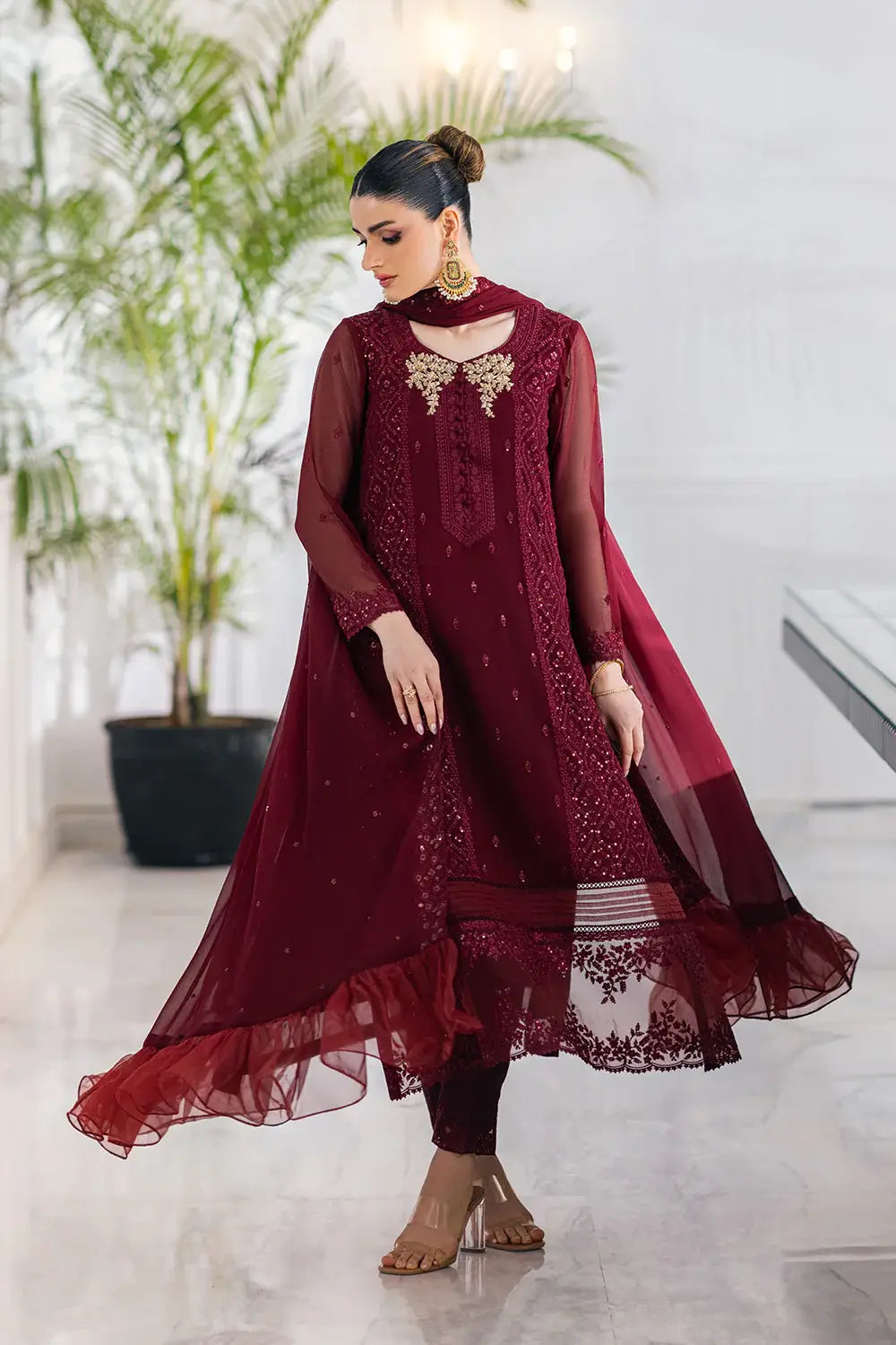 Azure | Embroidered Ensembles 23 | Ruby Vine -  Azure Formal - Original Designer Dress - House of Maryam