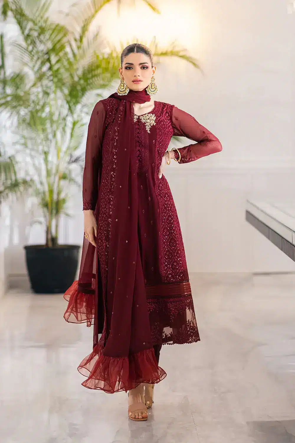 Azure | Embroidered Ensembles 23 | Ruby Vine -  Azure Formal - Original Designer Dress - House of Maryam
