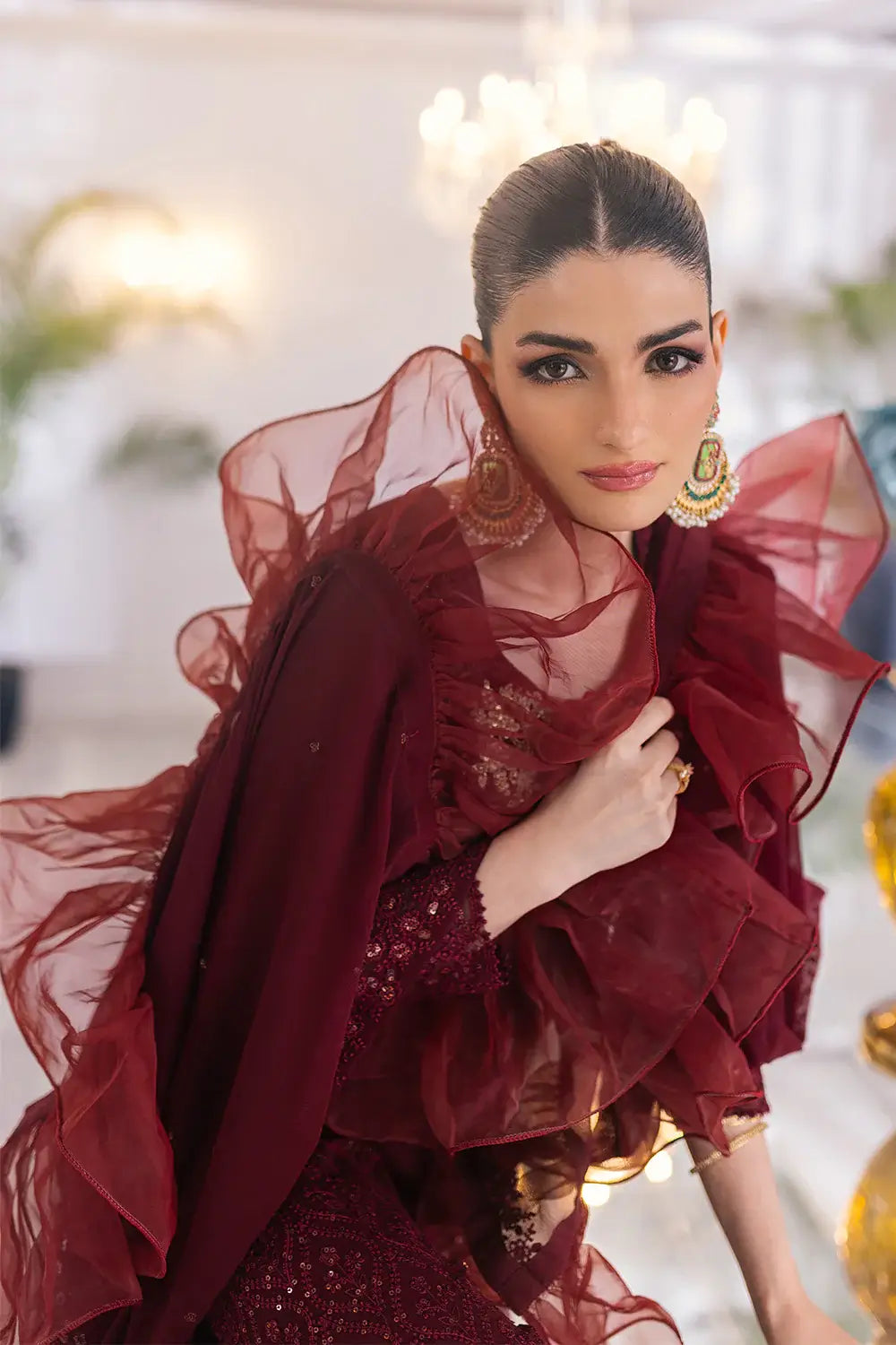 Azure | Embroidered Ensembles 23 | Ruby Vine -  Azure Formal - Original Designer Dress - House of Maryam