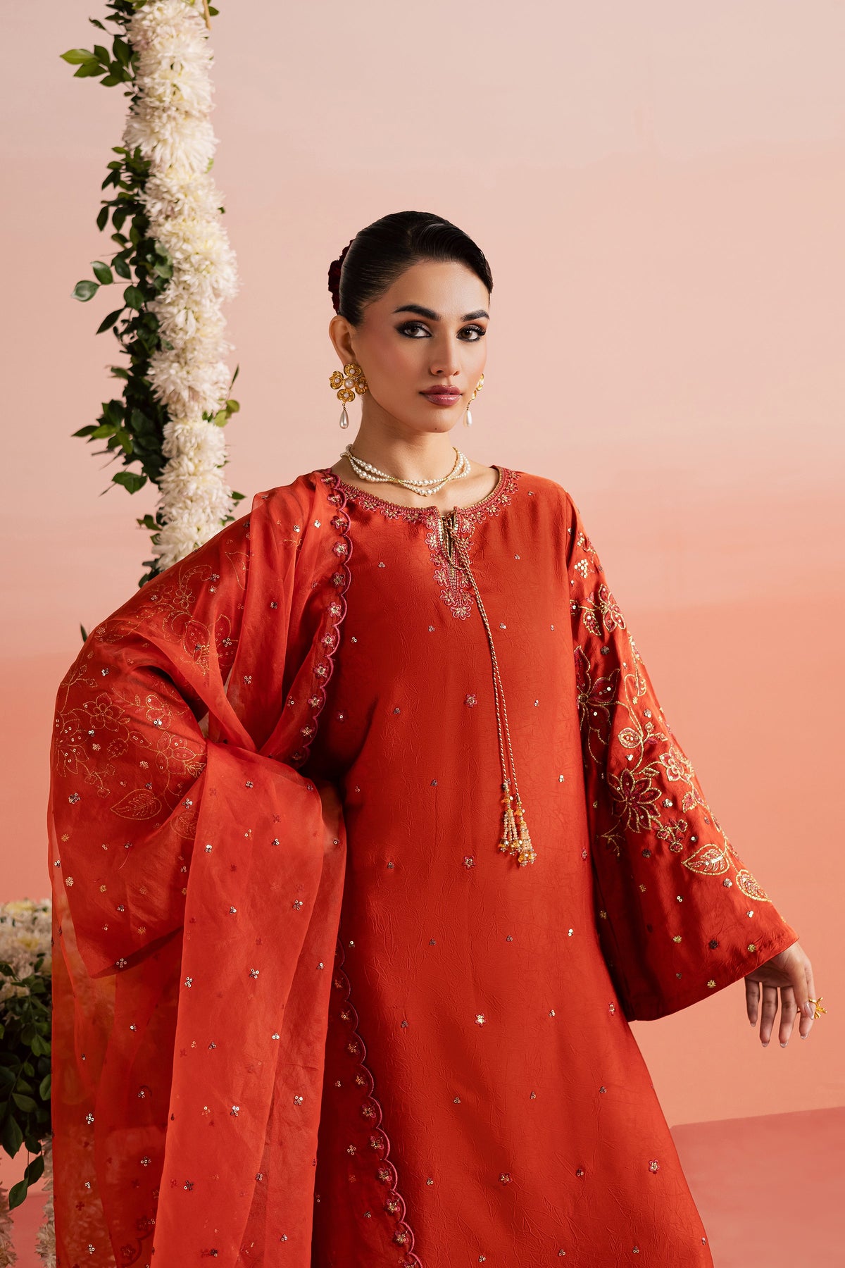 Batik | Gulmohar Festive Eid Edit 26' | Rust Livia 3Pc, image 3
