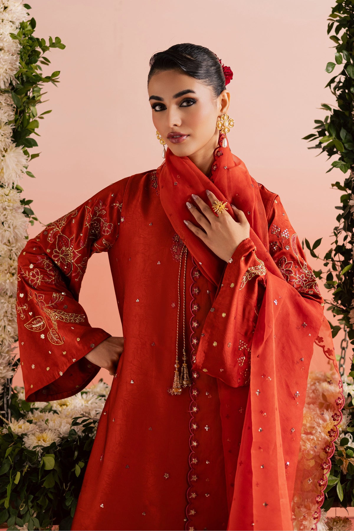 Batik | Gulmohar Festive Eid Edit 26' | Rust Livia 3Pc-2