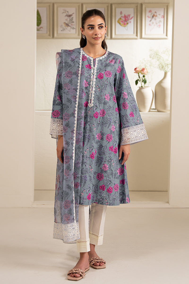 Cross Stitch | Exclusive Pret | Indigo Garden-2 PC (Shirt & Dupatta)