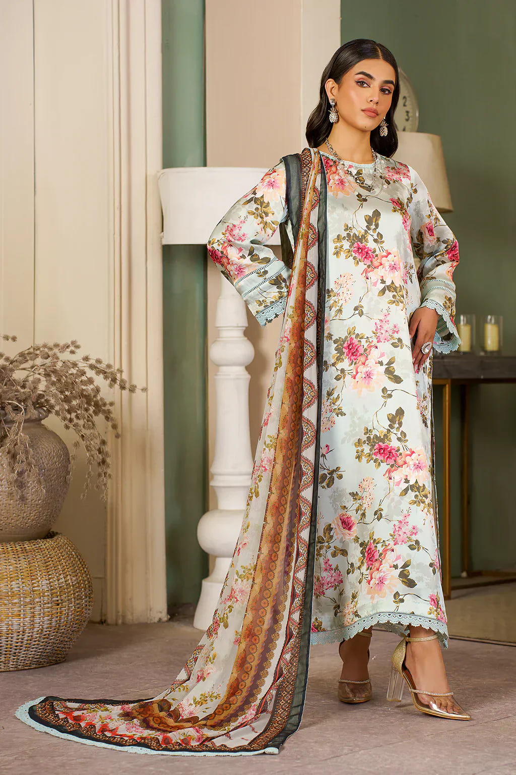 Zarif | Prints 24 | ZSP 02 AQUA -  Zarif Luxury - Original Designer Dress - House of Maryam