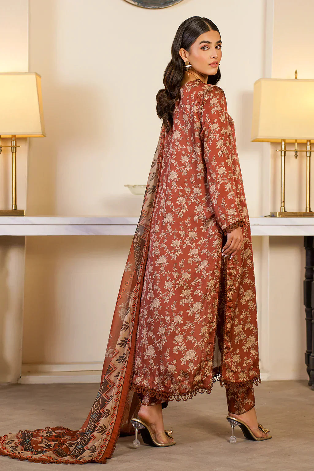 Zarif | Prints 24 | ZSP 06 BRONZE by Designer Zarif - House of Maryam - Pakistani Designer Ethnic Wear in {{ shop.shopifyCountryName }}