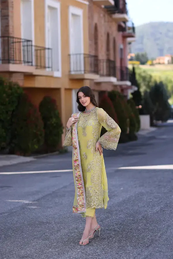 Noor by Saadia Asad | Chiffon Formals 23 | D4-Minali -  Noor by Saadia Asad Formal - Original Designer Dress - House of Maryam