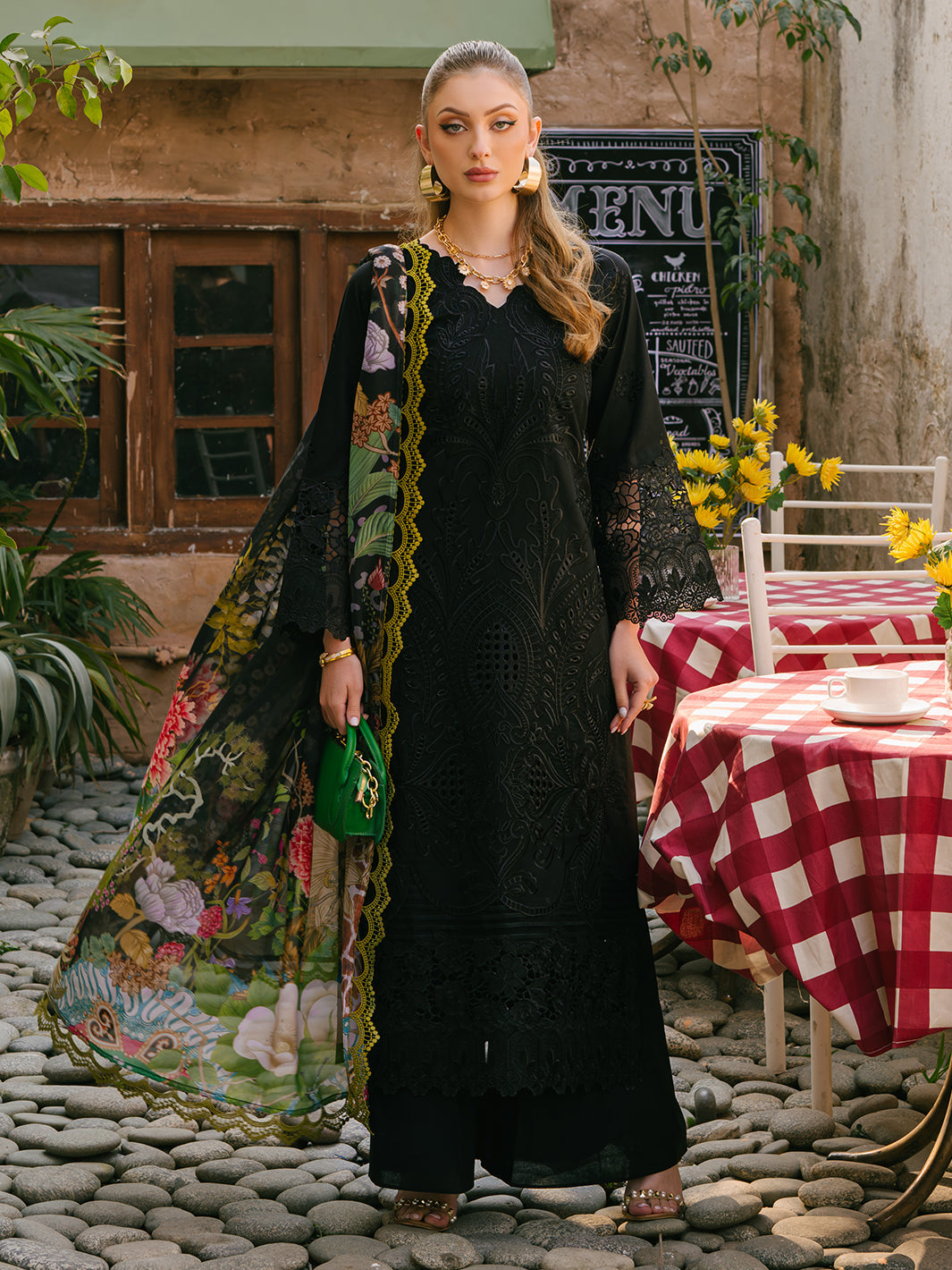 Mahnur | Mahrukh Eid Edit 24 | ROYAL BLACK -  Mahnur Luxury - Original Designer Dress - House of Maryam