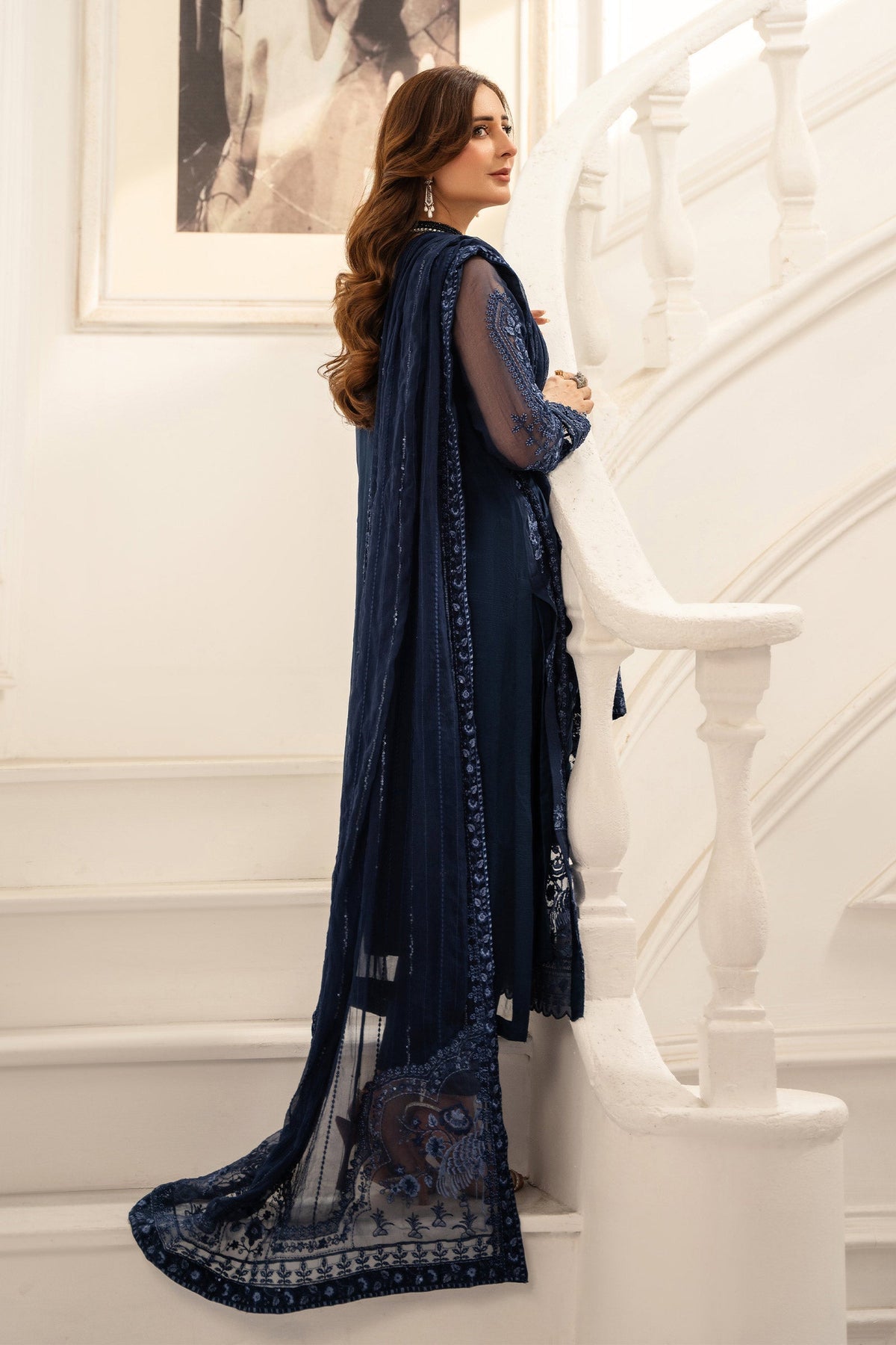 Maria B | Pre Fall Dresses | 3 Piece Embroidered Chiffon Suit RR, image 2