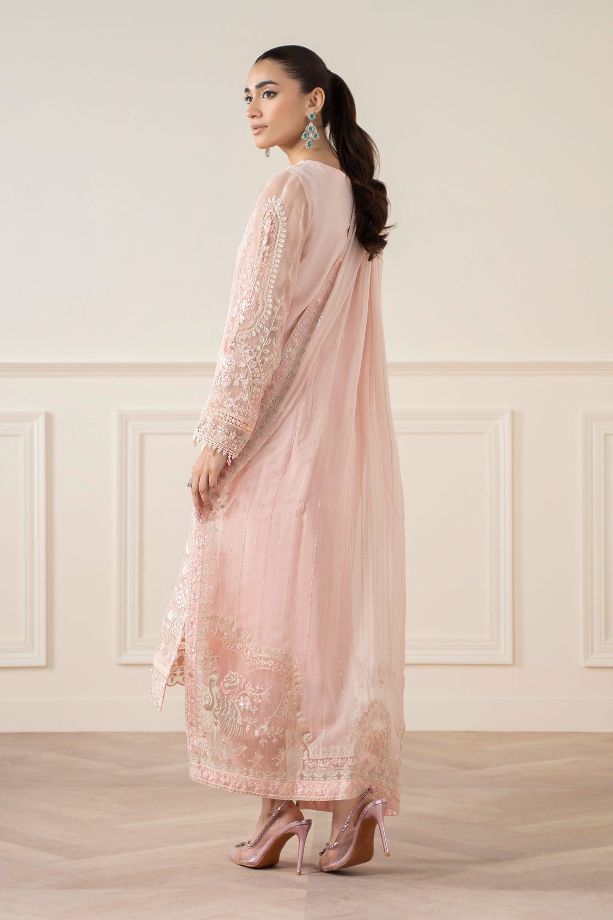 Maria B | Pre Fall Dresses | 3 Piece Embroidered Chiffon Suit OO, image 2