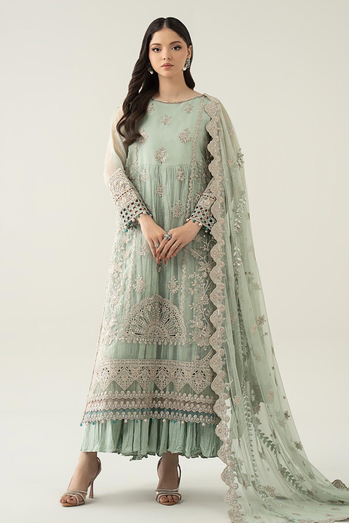 Maria B | Formal Wears | SF-EA25-22 -  Maria B Ladies Clothes - Original Designer Dress - House of Maryam