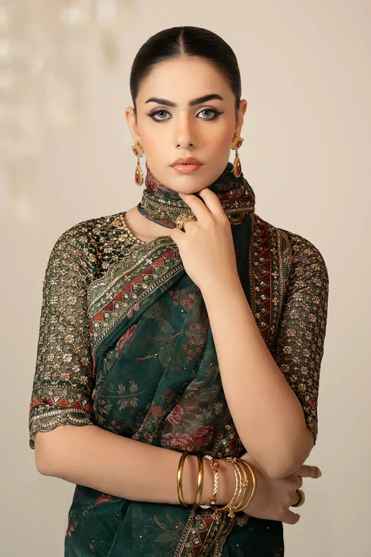 Maria B | Saree SF-EF24-08R1-Green, image 3