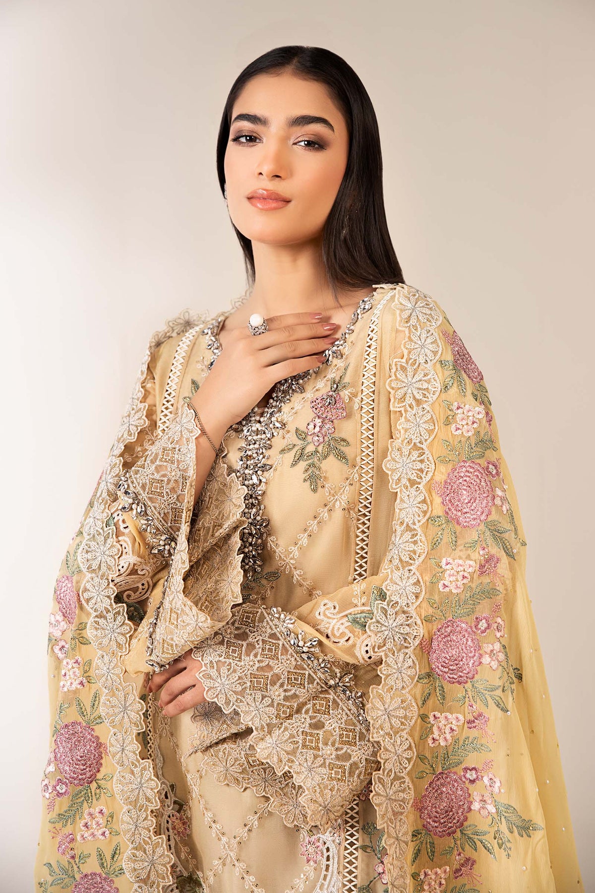 Maria B | Pre Fall 25 | Chiffon Suit 19 -  Maria B Ladies Clothes - Original Designer Dress - House of Maryam