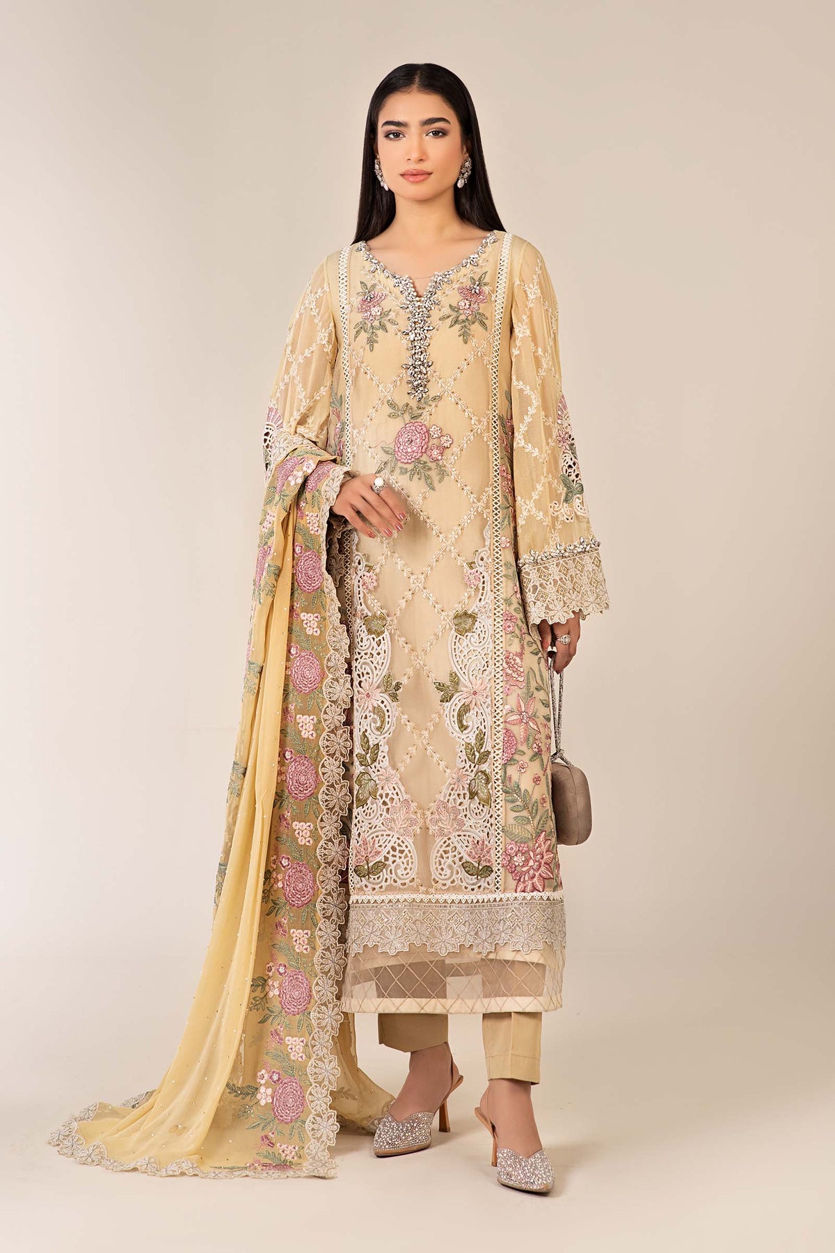 Maria B | Pre Fall 25 | Chiffon Suit 19 -  Maria B Ladies Clothes - Original Designer Dress - House of Maryam