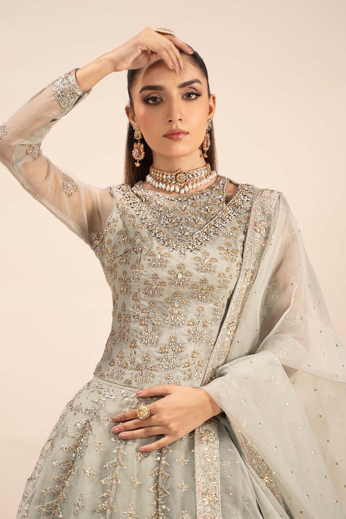 Maria B | Formal Wears | SF-EF25-55 -  Maria B Ladies Clothes - Original Designer Dress - House of Maryam
