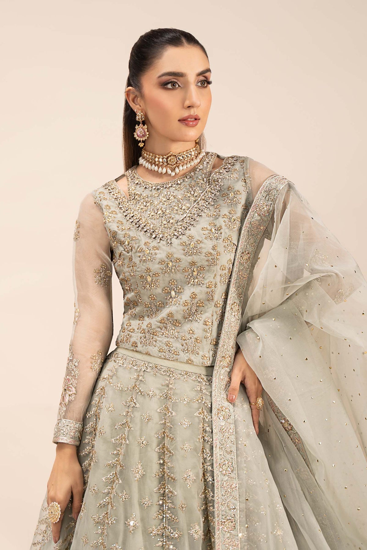 Maria B | Formal Wears | SF-EF25-55 -  Maria B Ladies Clothes - Original Designer Dress - House of Maryam