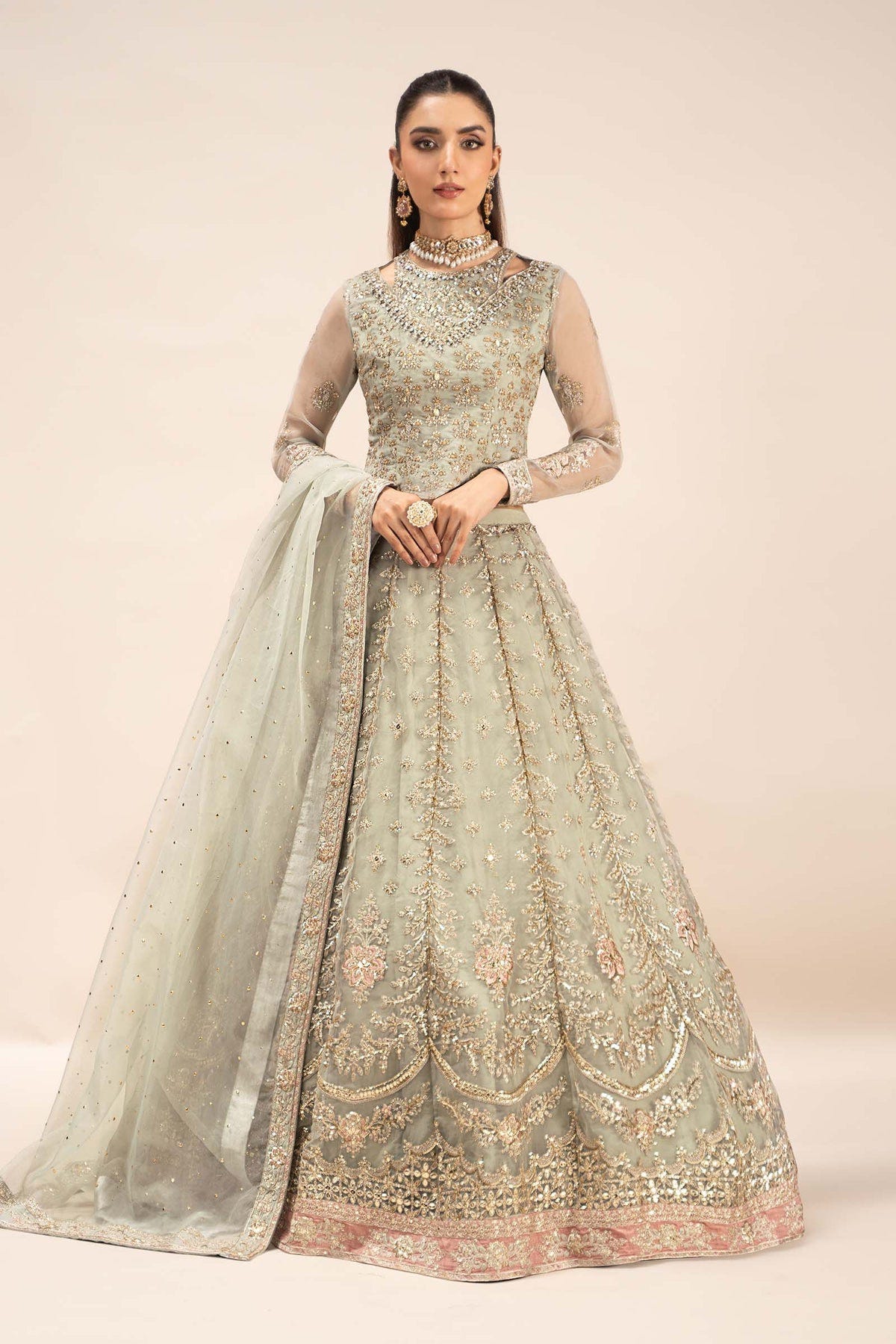 Maria B | Formal Wears | SF-EF25-55 -  Maria B Ladies Clothes - Original Designer Dress - House of Maryam