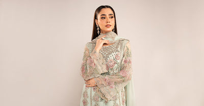 Maria  B | luxury formals | SF-EF26-01-Sea Green