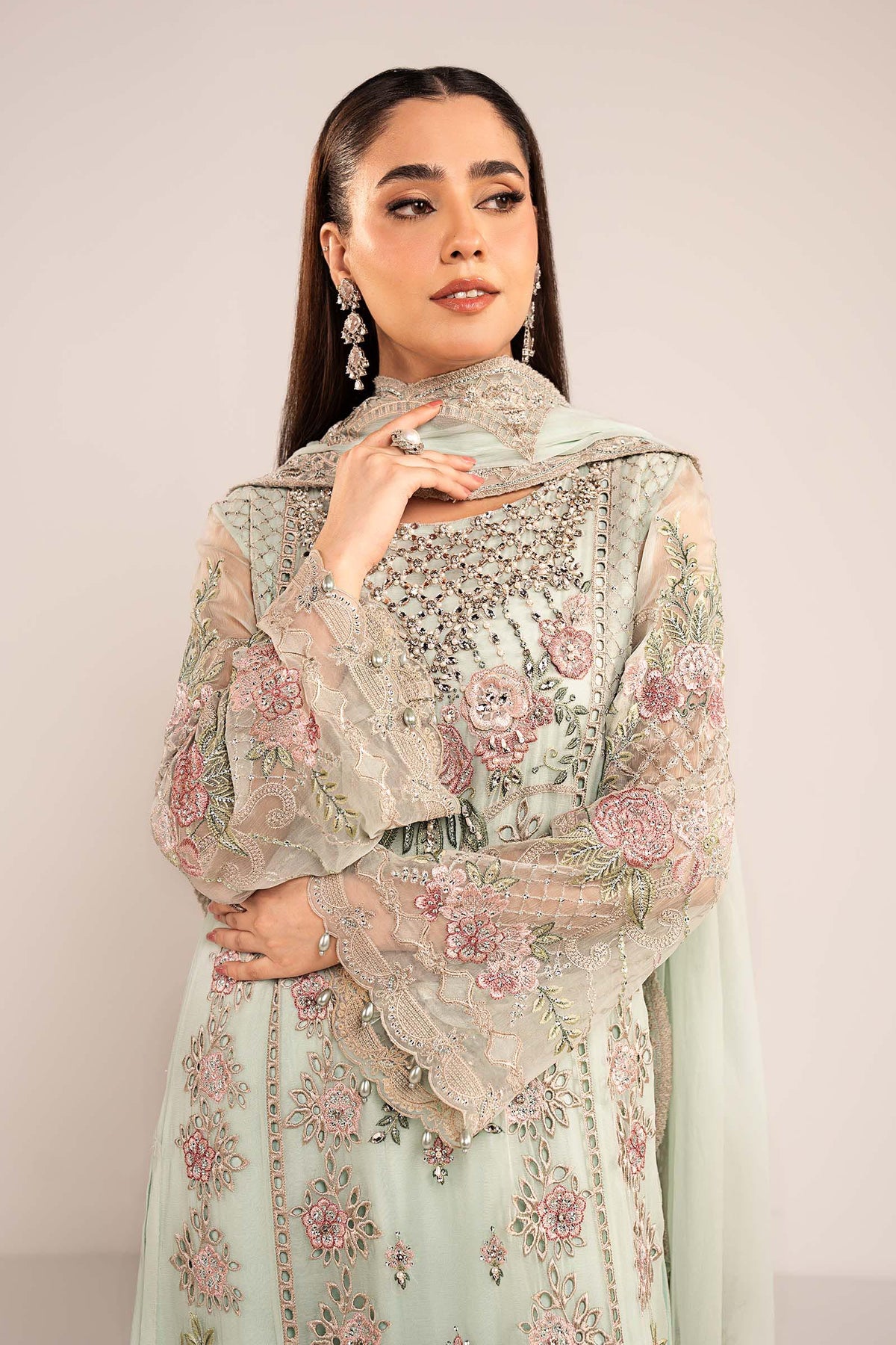 Maria  B | luxury formals | SF-EF26-01-Sea Green, image 3
